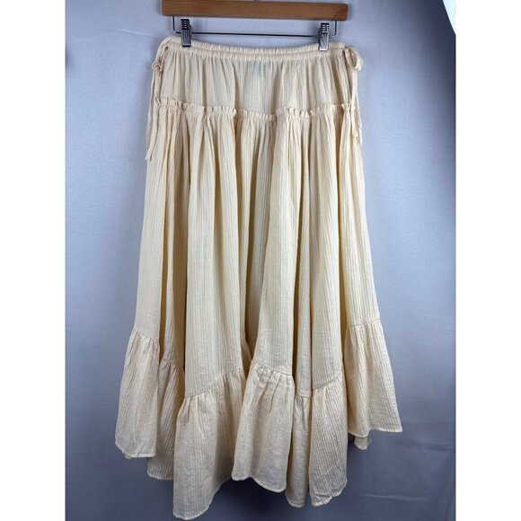 J.Crew Womens Tiered Skirt Size S Cream 100% Cotton Made In India - Picture 5 of 6